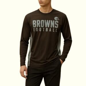 Cleveland Browns Long Sleeve Jersey Knit T-Shirt Men’s Small NFL Team Apparel